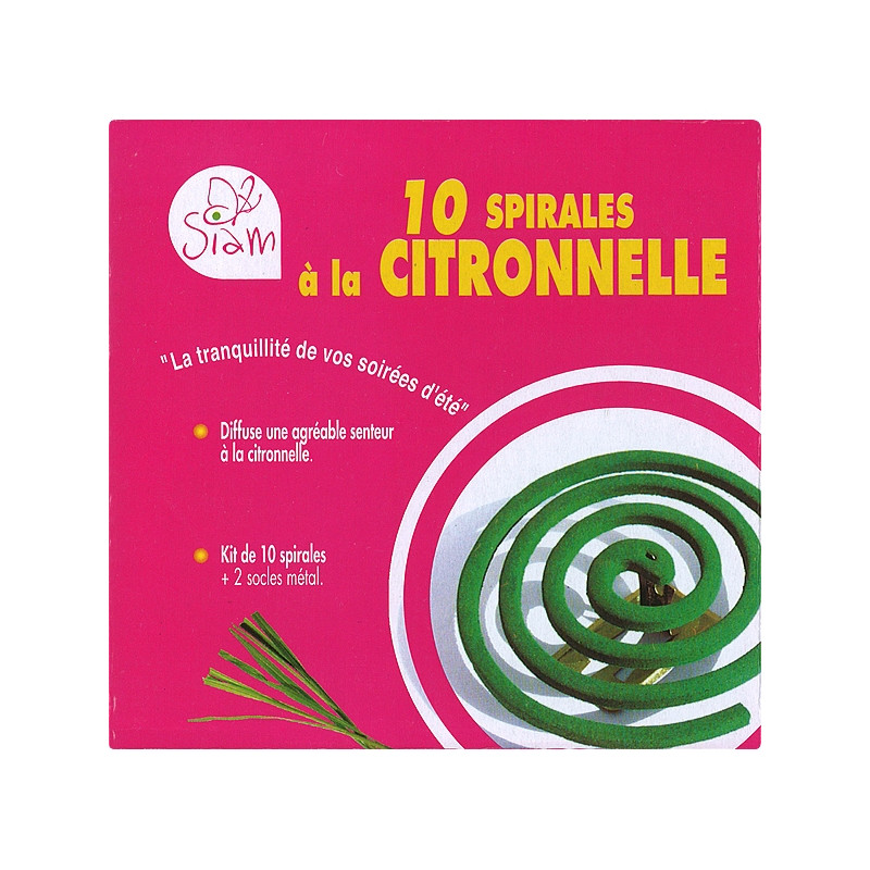 Naturel - Spirale anti-moustique - kit de 10 spirales + 1 socle