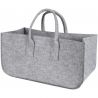 Sac à bûches gris en feutrine 25x25x50cm