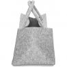 Sac à bûches gris en feutrine 25x25x50cm