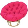 Fauteuil Papasan Rotin Naturel différent Coloris (Rotin Clair, Coussin Rose)