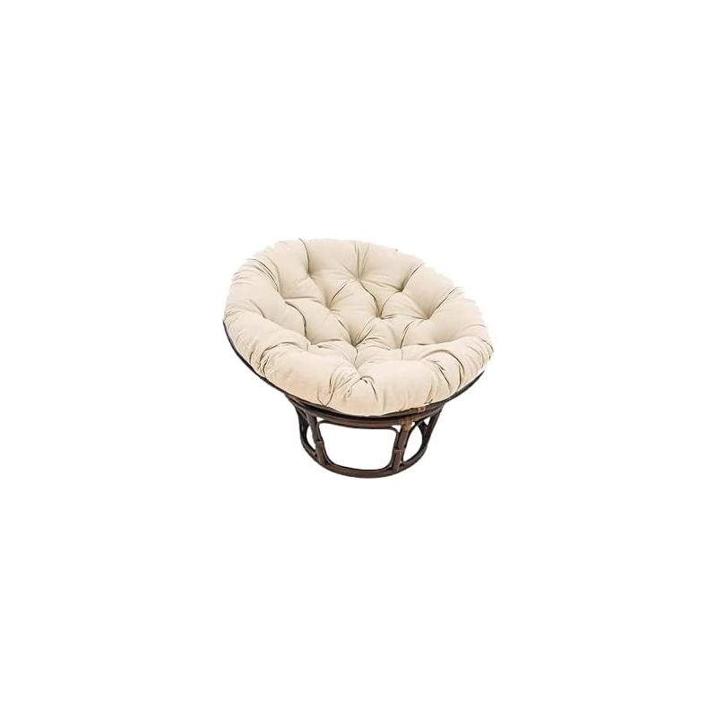 Fauteuil Papasan Rotin Naturel différent Coloris (Rotin Clair, Coussin Blanc cassé)