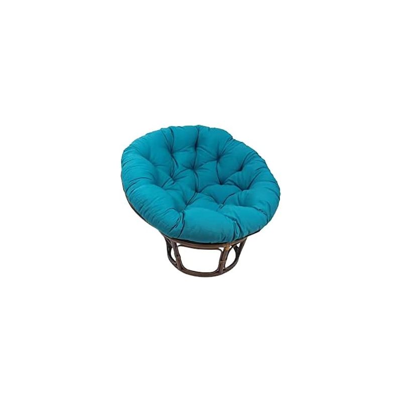 Fauteuil Papasan Rotin Naturel différent Coloris (Rotin Foncé, Coussin Bleu)