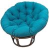 Fauteuil Papasan Rotin Naturel différent Coloris (Rotin Foncé, Coussin Bleu)