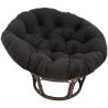 Fauteuil Papasan Rotin Naturel différent Coloris (Rotin Foncé, Coussin Noir)