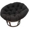 Fauteuil Papasan Rotin Naturel différent Coloris (Rotin Foncé, Coussin Noir)