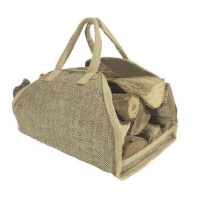 Sac à bûches en jute - Rangement pratique pour votre bois de chauffage